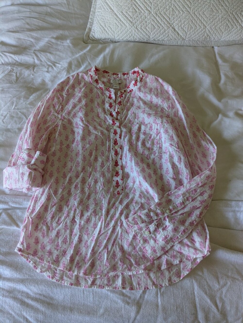 J. Crew block print blouse